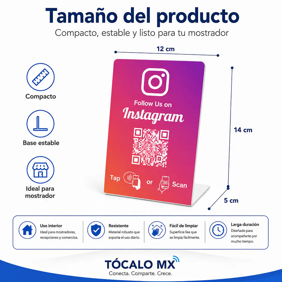 Banner de Mostrador para Instagram Follow | NFC + QR 3