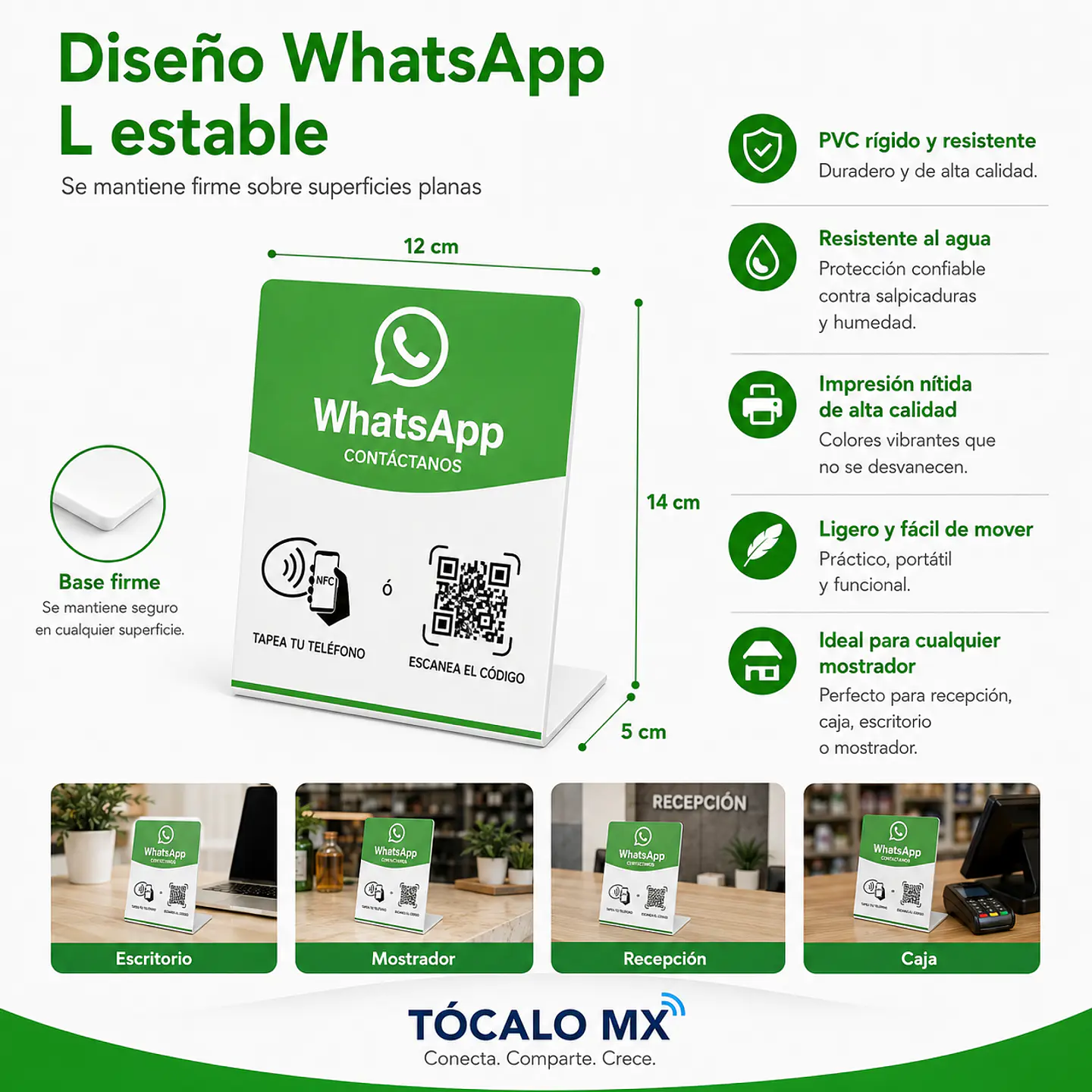 Banner de Mostrador para WhatsApp | NFC + QR 2