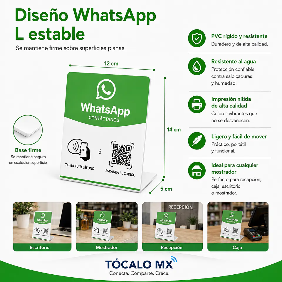 Banner de Mostrador para WhatsApp | NFC + QR 2