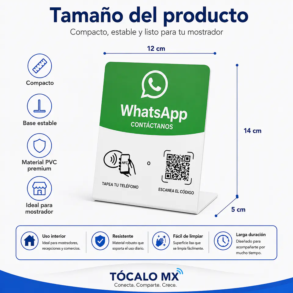 Banner de Mostrador para WhatsApp | NFC + QR 3