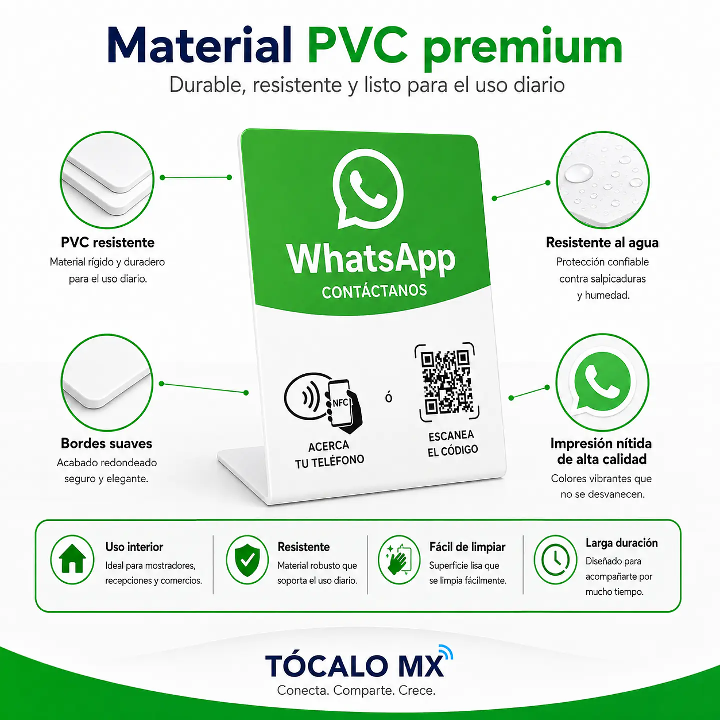 Banner de Mostrador para WhatsApp | NFC + QR 4