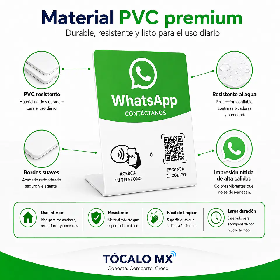 Banner de Mostrador para WhatsApp | NFC + QR 4