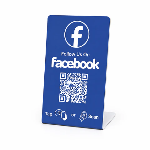 Banner de Mostrador para Facebook Follow | NFC + QR