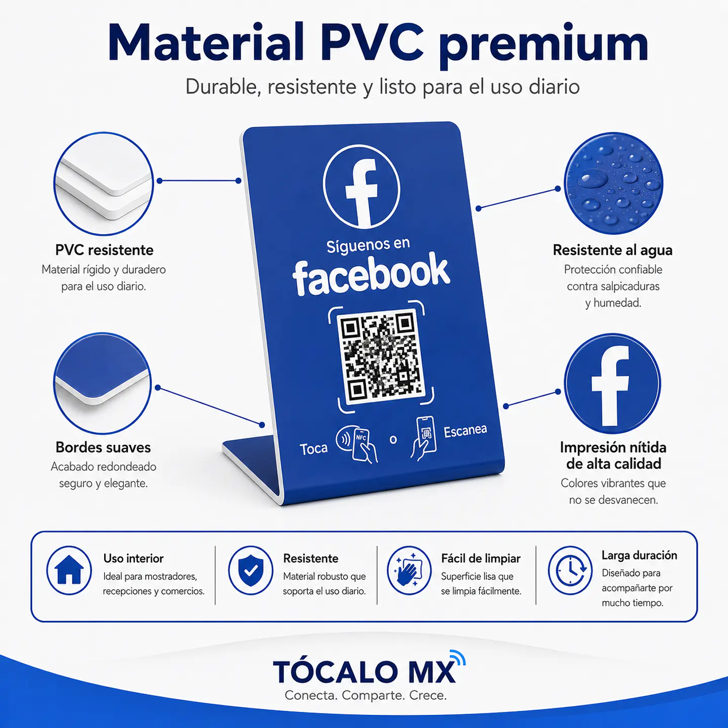 Banner de Mostrador para Facebook Follow | NFC + QR 2