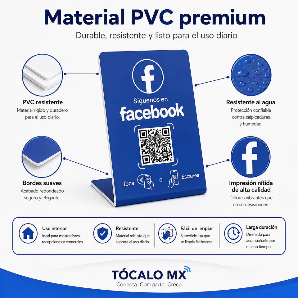 Banner de Mostrador para Facebook Follow | NFC + QR 2