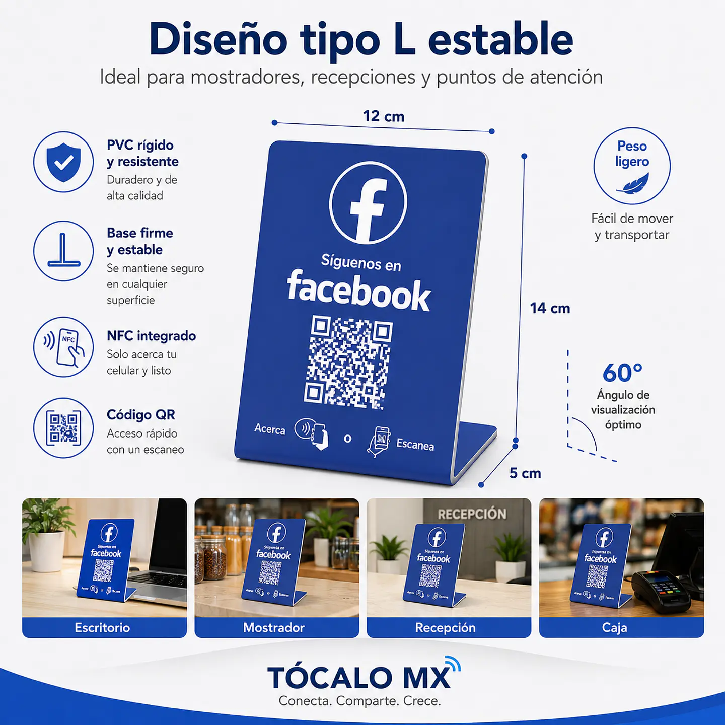 Banner de Mostrador para Facebook Follow | NFC + QR 3