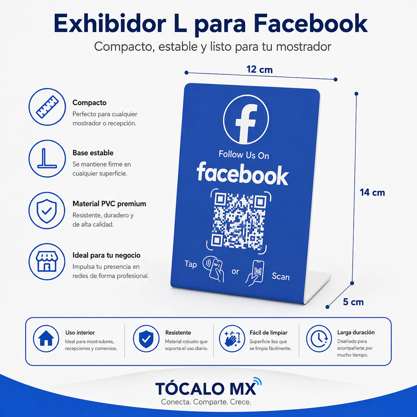 Banner de Mostrador para Facebook Follow | NFC + QR 4