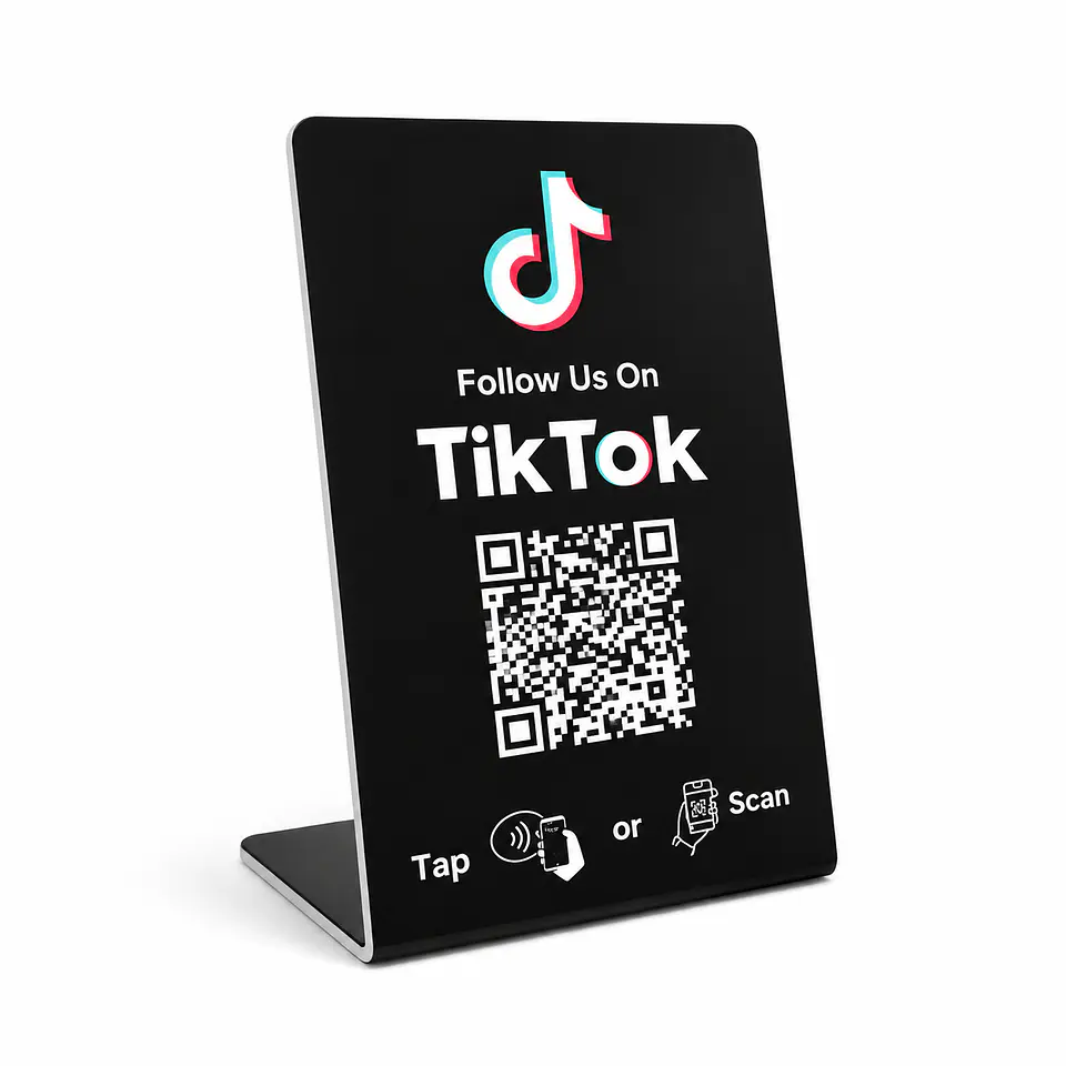 Banner de Mostrador para TikTok Follow | NFC + QR 1