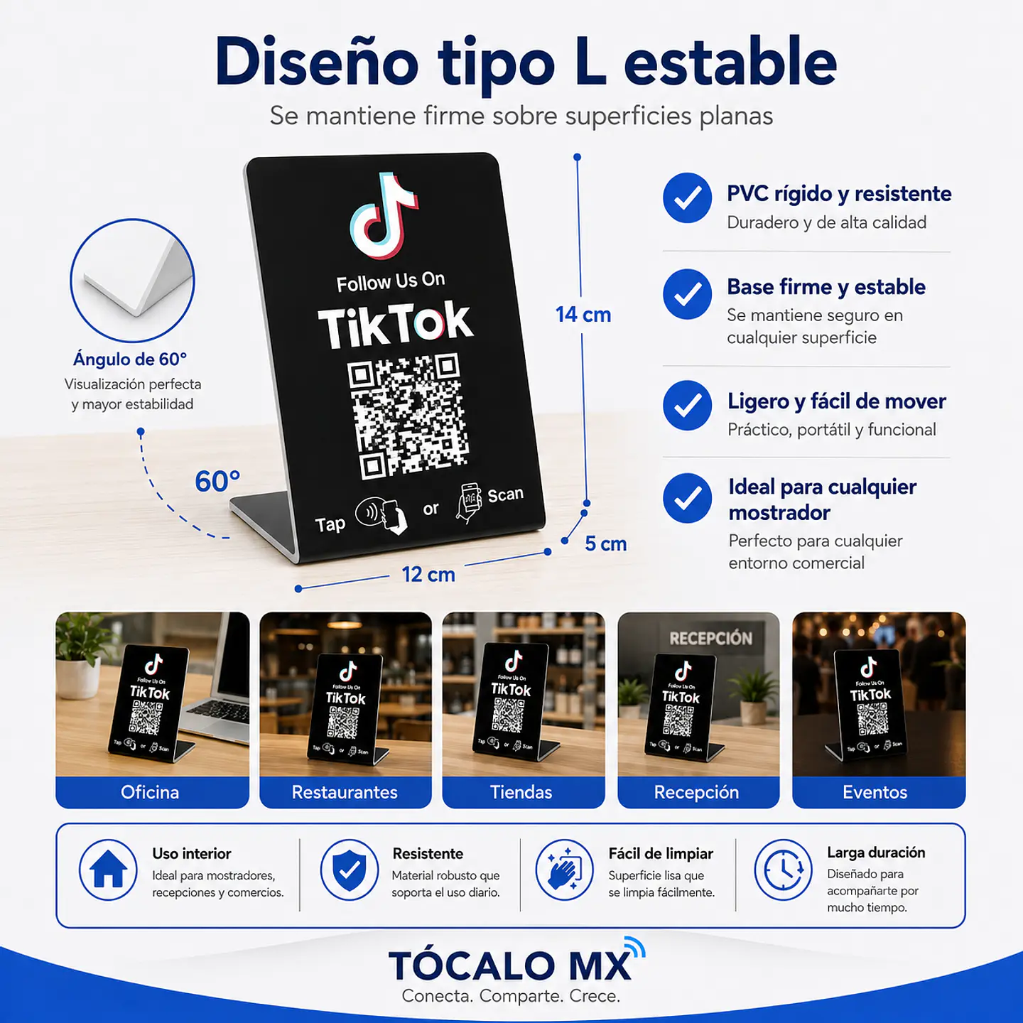Banner de Mostrador para TikTok Follow | NFC + QR 4