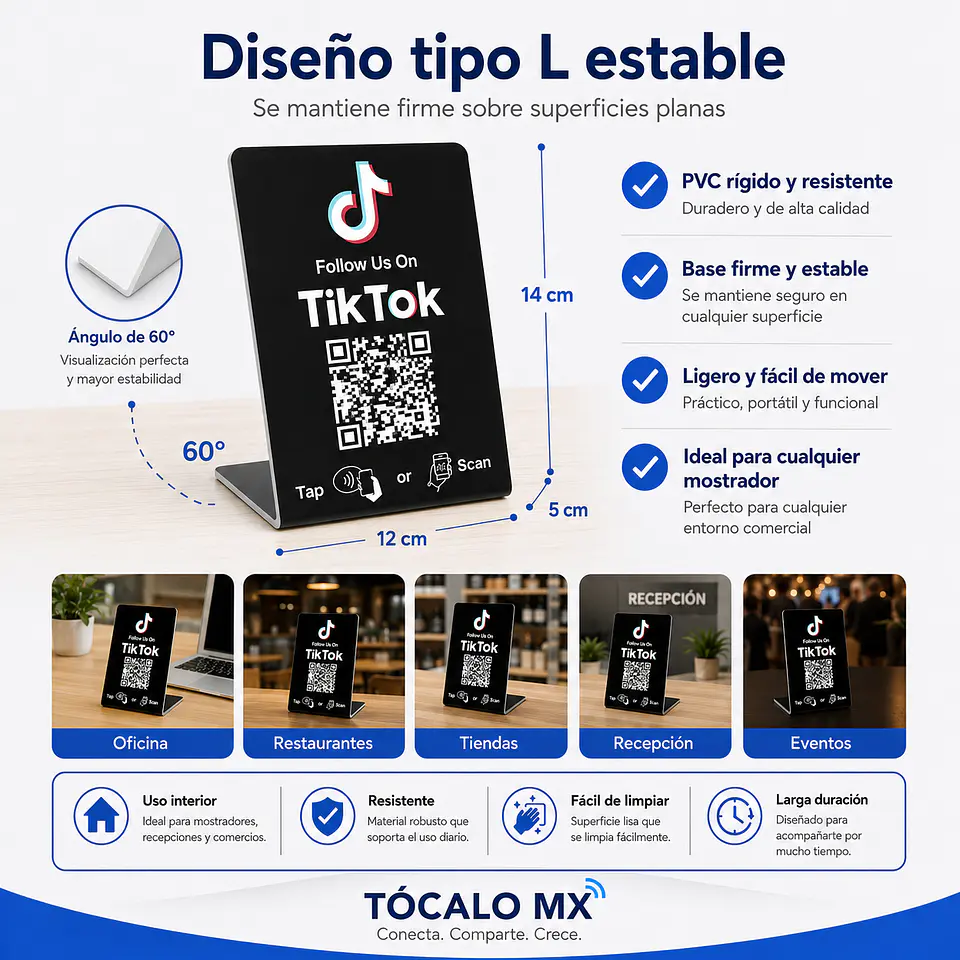 Banner de Mostrador para TikTok Follow | NFC + QR 4