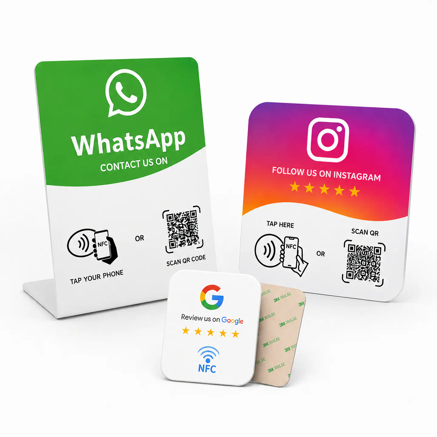 Kit 3 en 1: Banner + Placa + Etiqueta NFC Google 4