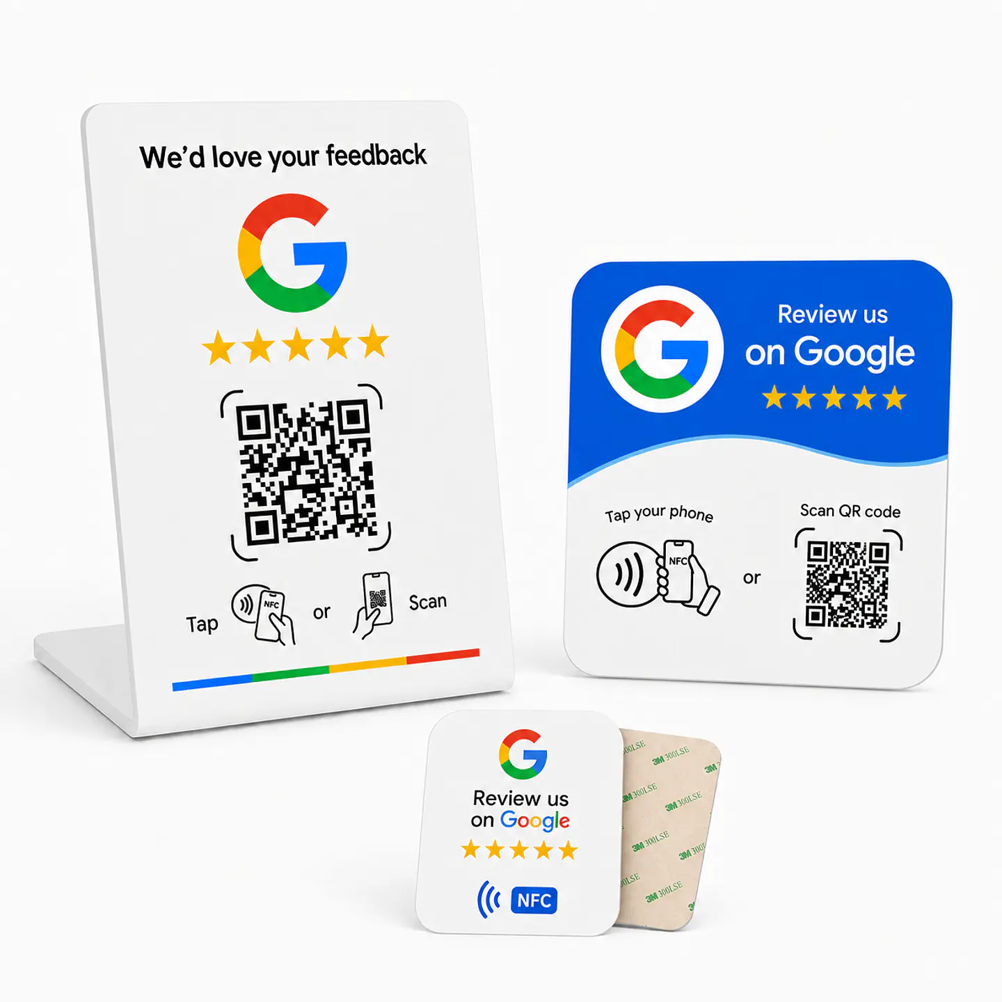 Kit 3 en 1: Banner + Placa + Etiqueta NFC Google 5