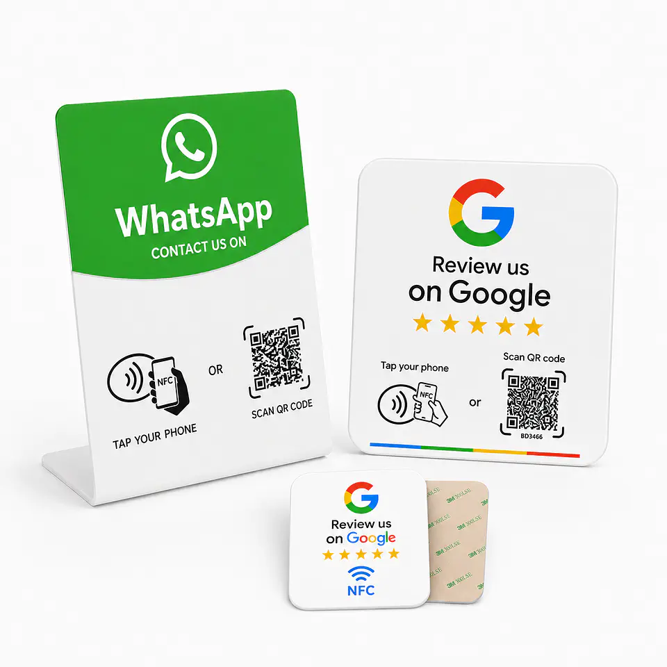 Kit 3 en 1: Banner + Placa + Etiqueta NFC Google 6