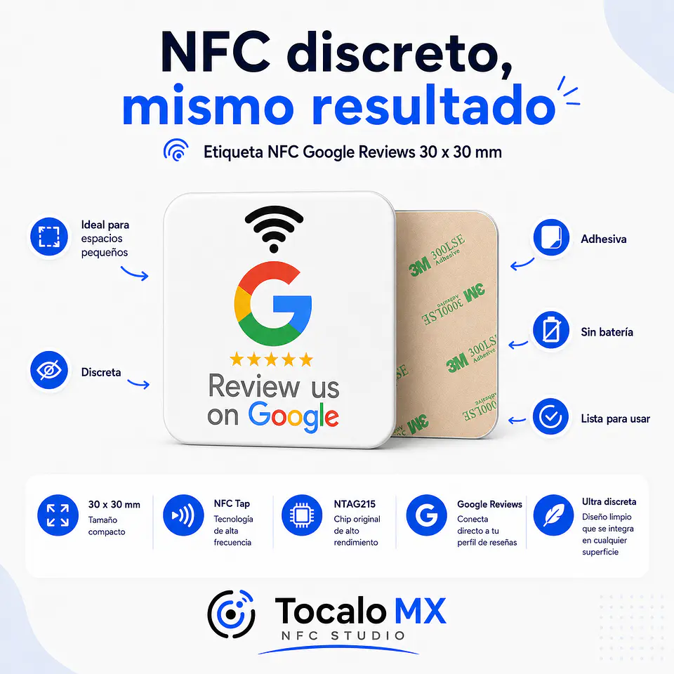 Etiqueta NFC Google Reviews 30 × 30 mm 4