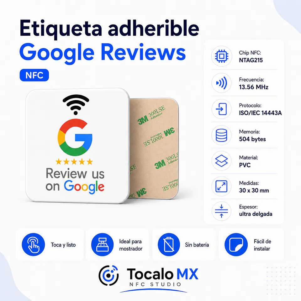 Pack Placa a Elegir + Etiqueta NFC Google Reviews 3
