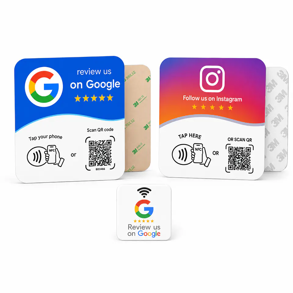 Pack 2 Placas a Elegir + Etiqueta NFC Google Reviews 1