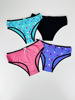 4 CALZONES DE ALGODÓN PERUANO TIRO MEDIO #013