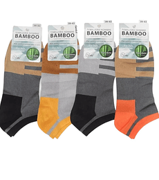 PACK DE 12 CALCETINES TOBILLERAS DE BAMBÚ COLORES