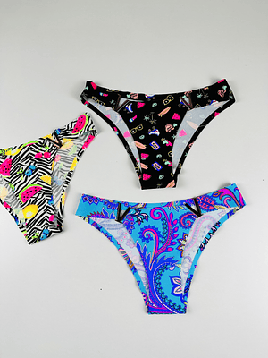 3 CALZON BIKINI  MICROFIBRA INVISIBLE ESTAMPADO  #220