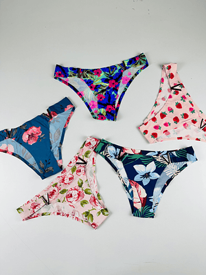 3 CALZON BIKINI  MICROFIBRA INVISIBLE ESTAMPADO  #220