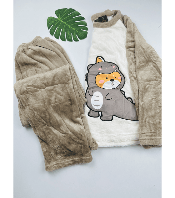 1 PIJAMA PLUSH INVIERNO ( PERRITO /DINO ) 