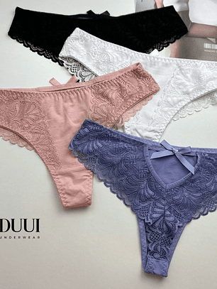 4 CULOTTE ALGODON ENCAJE - TIRO MEDIO #683