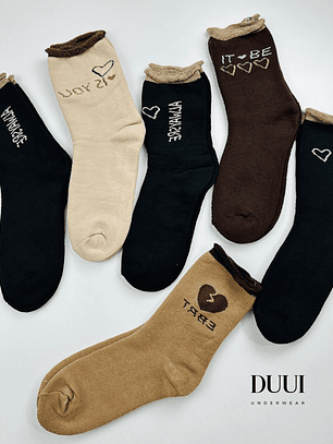 6 PARES DE CALCETINES ALGODON CON INTERIOR DE TOALLA #M90