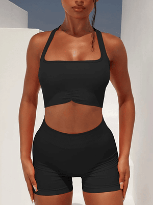 CONJUNTO LISO PETO + BOXER ( NEGRO ) 