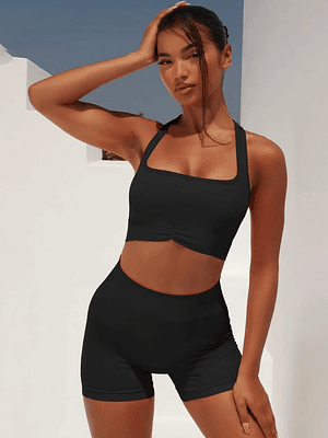 CONJUNTO LISO PETO + BOXER ( NEGRO ) 