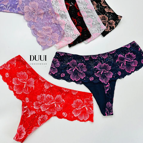 3 COLALESS EXTRA LINDA ENCAJE FLORAL #004