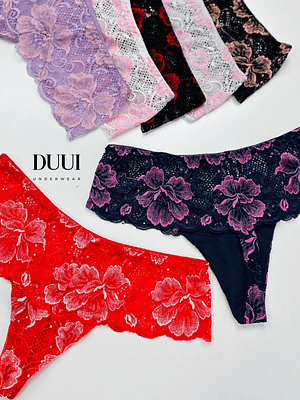 3 COLALESS EXTRA LINDA ENCAJE FLORAL #004