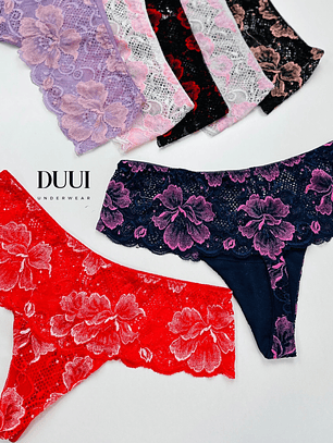 3 COLALESS EXTRA LINDA ENCAJE FLORAL #004