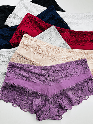 3 PANTALETA DE ALGODON ENCAJE #551