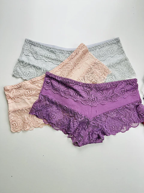 3 PANTALETA DE ALGODON ENCAJE #551
