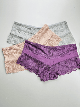 3 PANTALETA DE ALGODON ENCAJE #551