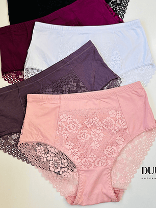 3 CALZONES DE ALGODON Y ENCAJE ALTOS #8225