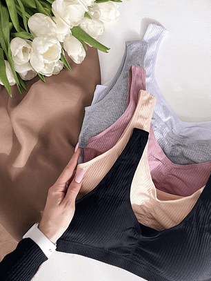 2 PETOS DE ALGODON CANALE CON RELLENO REMOVIBLE #56 GRANDES