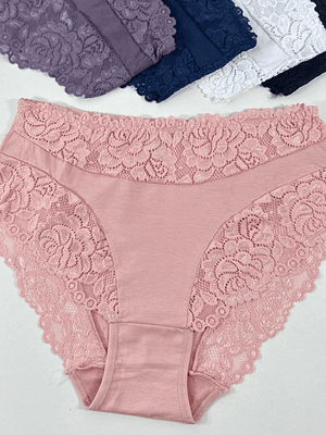 4 CALZON DE ALGODON Y ENCAJE TITO ALTO #053