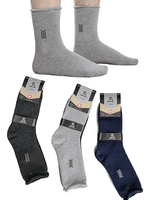 12 PARES DE CALCETINES ALGODON CON INTERIOR DE TOALLA #80