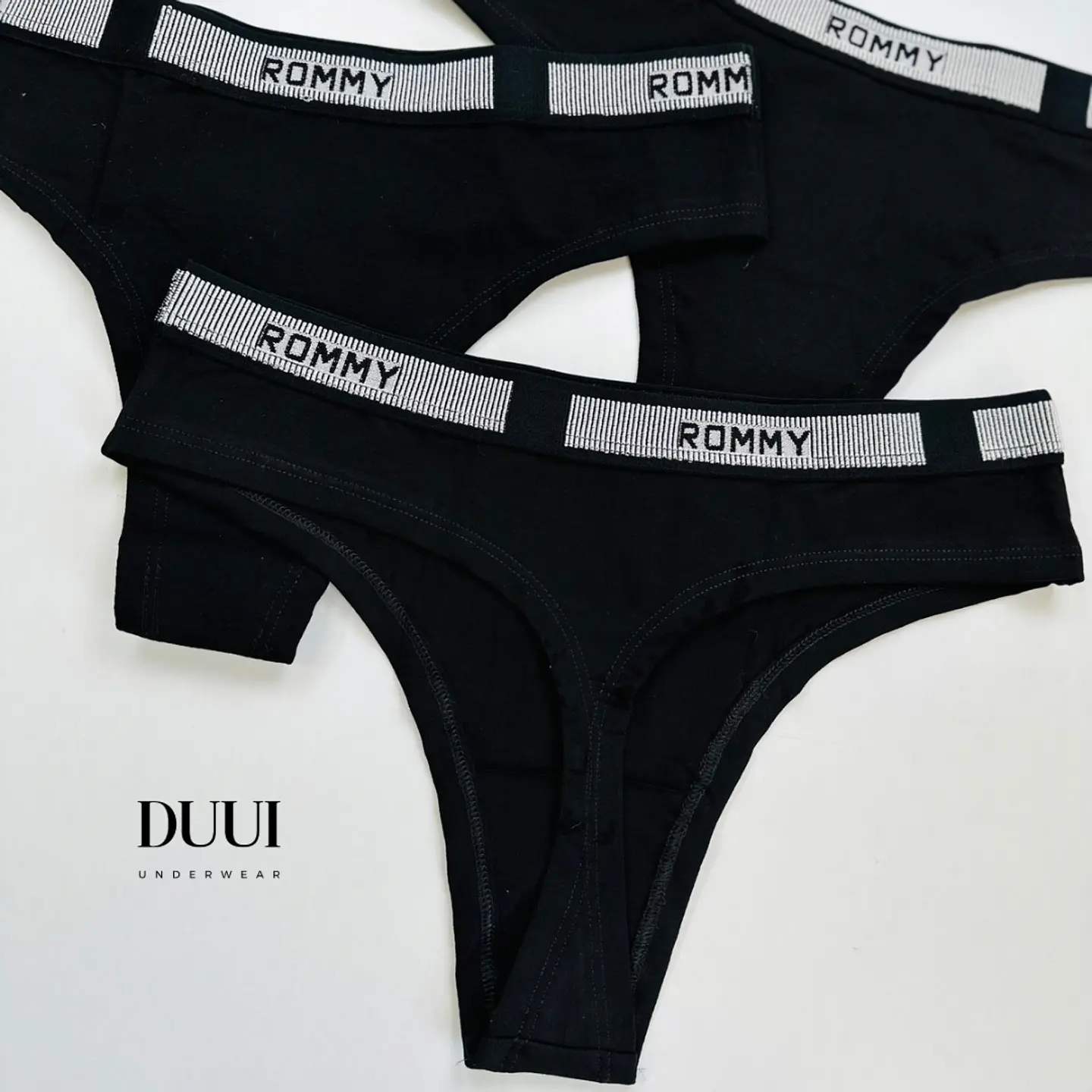 4 COLALESS DE ALGODON PERUANO NEGRO  #ROMMY 3