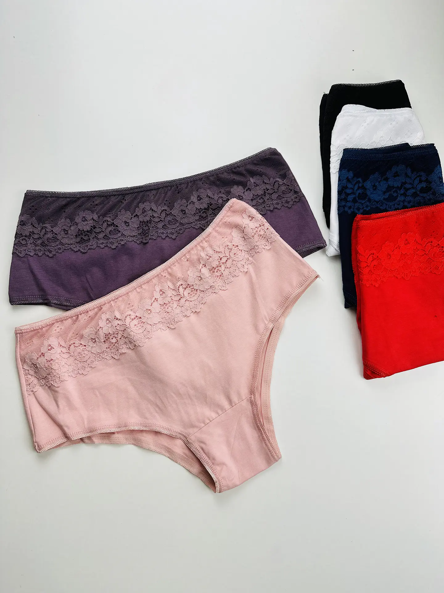4 CALZON BIKINI  ALGODON  ENCAJE  #002 8