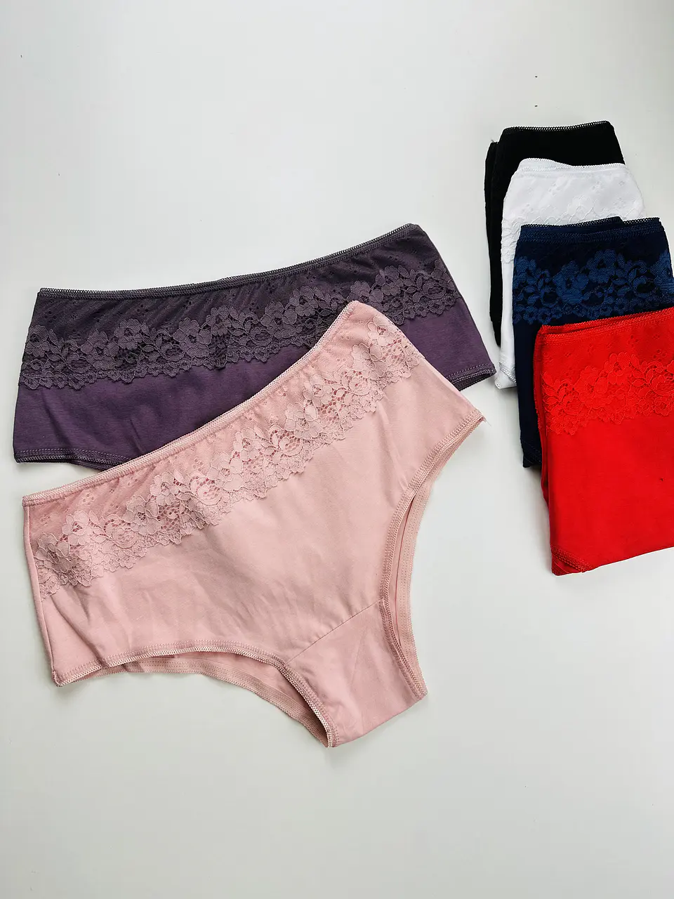 4 CALZON BIKINI  ALGODON  ENCAJE  #002 8