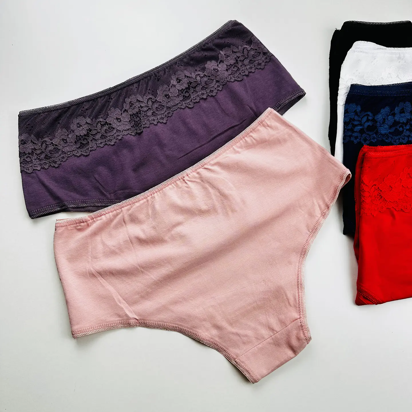 4 CALZON BIKINI  ALGODON  ENCAJE  #002 11