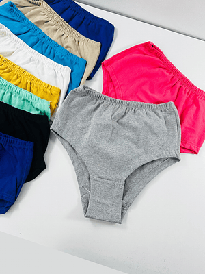 6 Calzón Bikini Tiro Alto Algodón Nacional #101