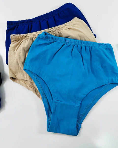 6 Calzón Bikini Tiro Alto Algodón Nacional #101