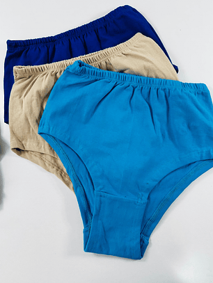 6 Calzón Bikini Tiro Alto Algodón Nacional #101