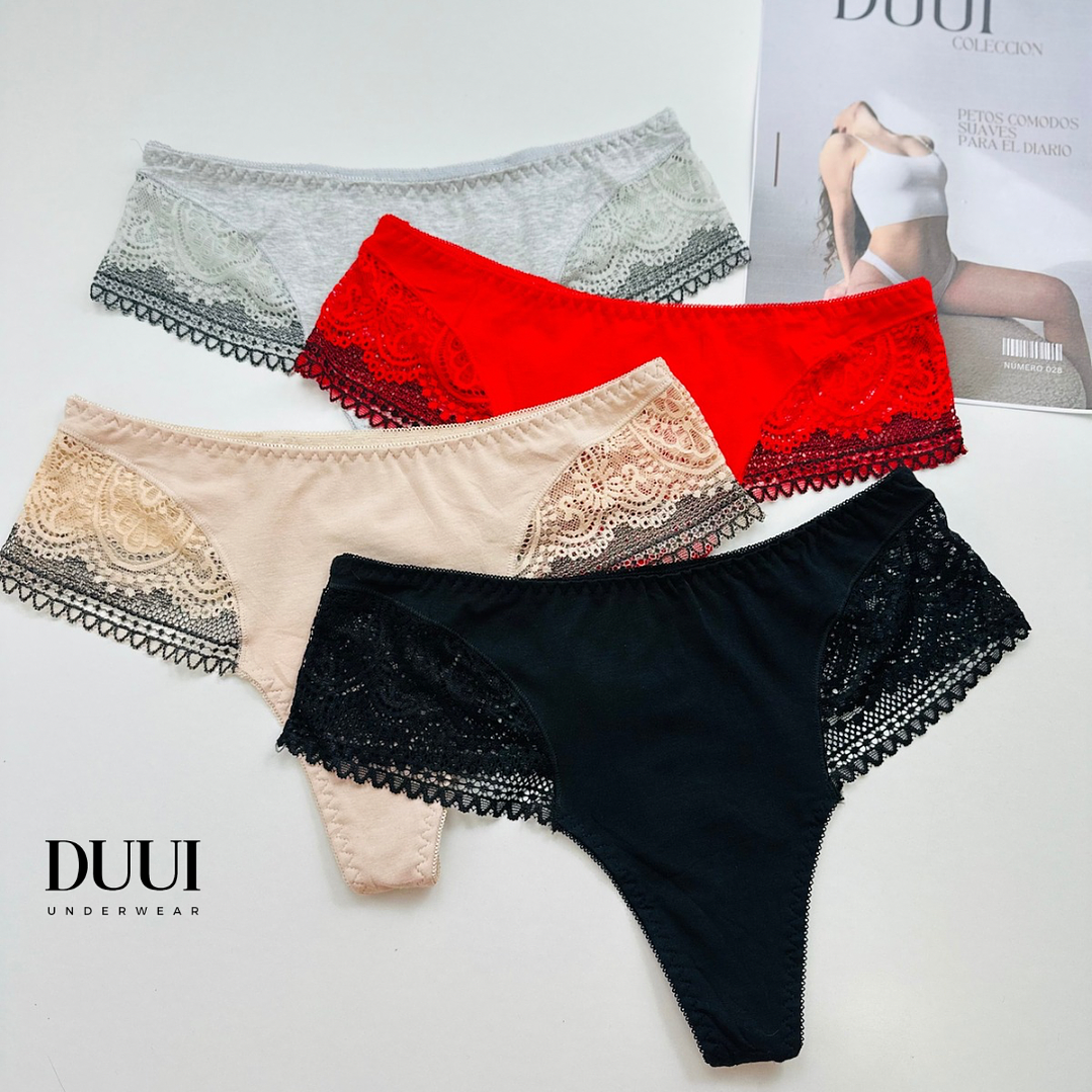 4 COLALES DE ALGODON ENCAJE  #728 1