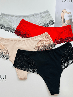 4 COLALES DE ALGODON ENCAJE  #728