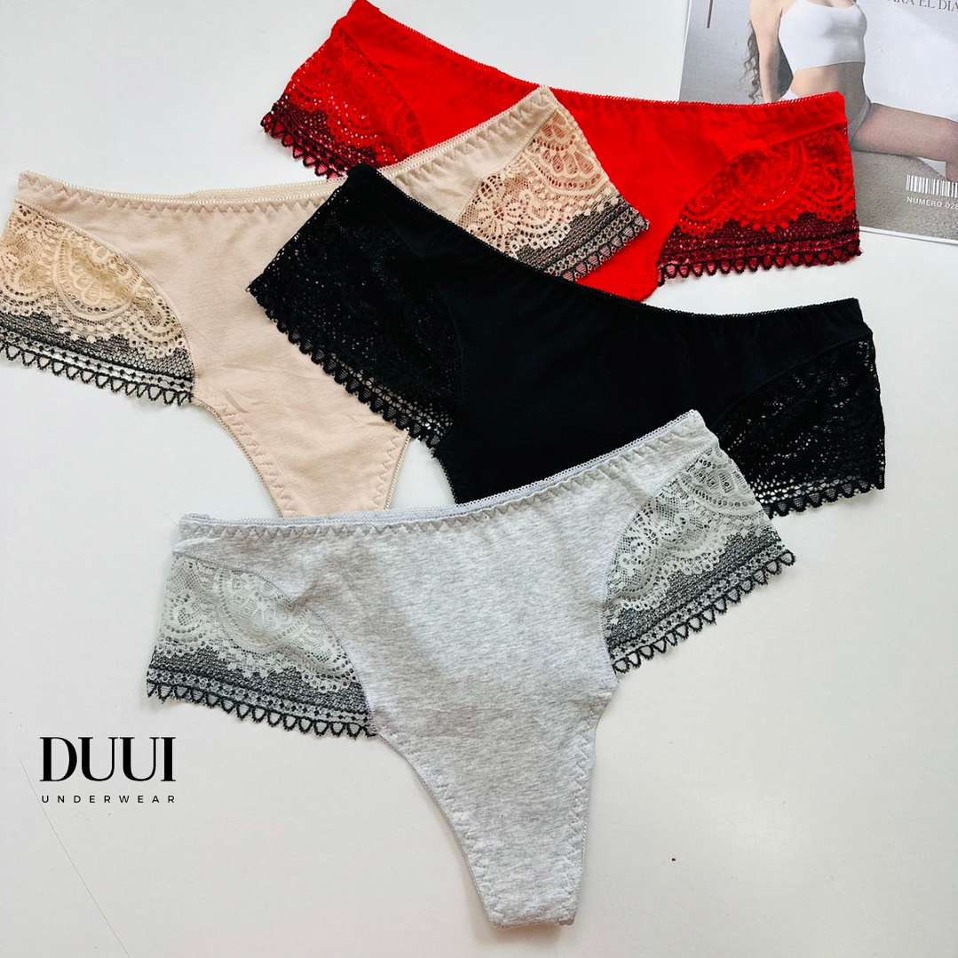 4 COLALES DE ALGODON ENCAJE  #728 3