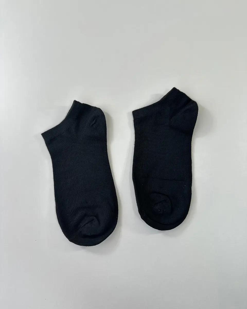 12 PARES DE CALCETINES TOBILLEROS ALGODÓN Y BAMBU  NEGRO #011 3